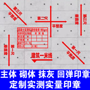 实测实量墙体印章混凝土抹灰砌体回弹实测实量数据上墙工程验收章