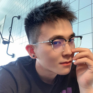 半框近视眼镜男款潮痞帅可配度数镜片复古眉线框眼睛框架斯文败类