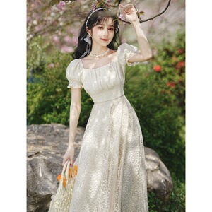 高级感在逃公主裙超仙气小众夏季伴娘服高个子女生连衣裙子女夏天