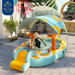 儿童戏水池小孩游泳池滑梯家用室内宝宝玩水大型充气城堡水上乐园