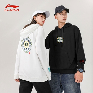 中国李宁卫衣春秋男女莫高窟莲花樱花巴黎时装周走秀款情侣外套潮