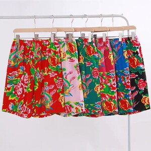 潮流时尚东北花裤衩花裤衩情侣大花布短裤夏薄款宽松外穿款休闲裤