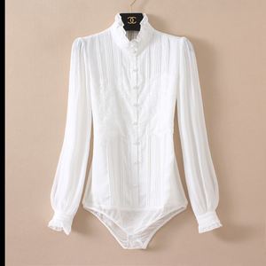 2020新款秋冬季连体衬衫女连裆加绒上衣时尚简约工装连裤衬衣职业