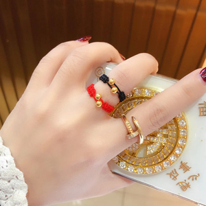 600人付款淘宝999足金转运珠戒指女 纯金小金珠链戒黄金网红金豆豆