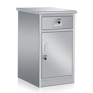 304不锈钢储物柜桌下文件柜资料办公档案柜一斗一门移动床头矮柜