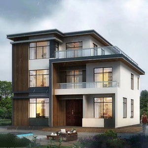 现代风别墅设计图纸三层农村自建房简约乡村小洋楼建筑施工效果图