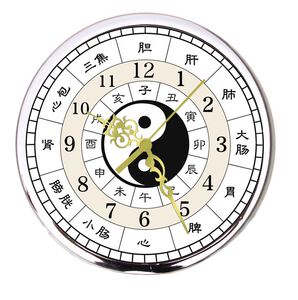 包邮中式中医装饰十二时辰子午流注太极钟表五行养生经络静音挂钟