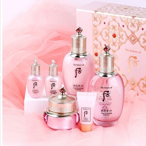 whoo后粉色水妍套盒套装面霜天气丹水乳礼盒三件套旗舰店官网正品