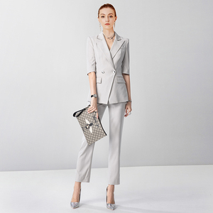 开会正装女夏套装职业气场西装2021上班经理气质西服售楼部工作服