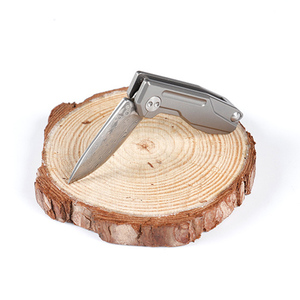 高档高硬度c身马士革钢折叠刀手工锻打户外防大刀纯钛迷你随身ins