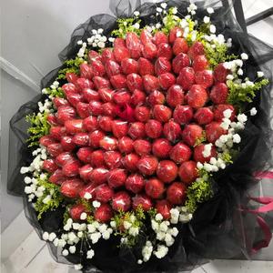 日本wh网红草莓花束成品礼盒生日鲜花速递同城南京广州佛山成都花