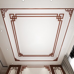 客厅天花板新中式吊顶装饰线条实木阴角线边框造型顶角花平板线饰
