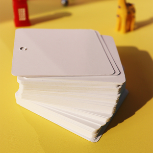 DIY可擦写教具硬空白卡片生字圆角白色英语单词手写字卡打孔防水