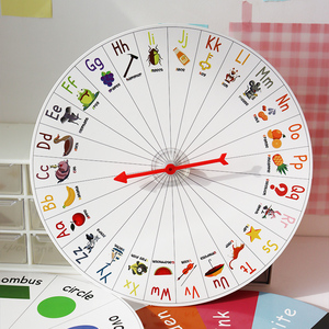 英语卡纸转盘启蒙教具课堂互动趣味教学神器字母单词卡片轮盘儿童