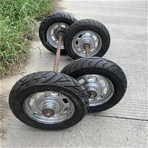 1胎马翻新两托轮喷rs 摩轮连轴漆车轮i带轴手推拖w车工地发电机