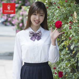 tombow原创jk衬衫长袖秋装新款风琴褶学生制服白色衬衣翻领上衣女