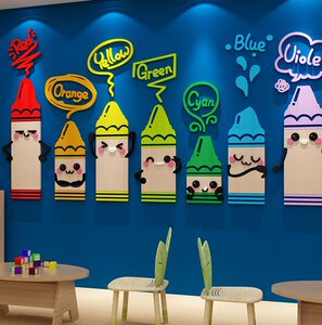 画室布置美术室文化背景墙面装饰区环创材料幼儿园培训班墙贴