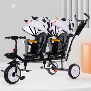 儿童三轮车俩座脚踏车双胞胎婴儿推车溜娃神器二胎轻便童车1-7岁