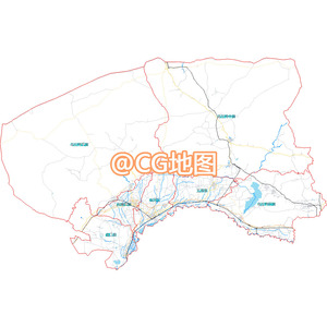 巴彦淖尔市矢量地图电子版shp/ai/pdf数据gis poi aoi osm水系道