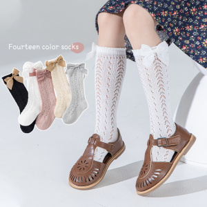 女童凉鞋袜幼儿袜子夏季女宝长筒袜夏天薄款长款半筒袜可爱日系f