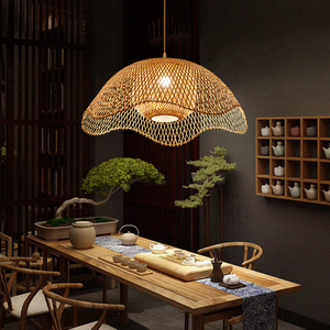 禅意竹编吊灯新中式客厅卧室餐厅竹艺灯创意个性日式民宿茶室灯具