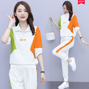 361夏季运动套装女时尚减龄2022新款夏天短袖休闲跑步夏款两件套