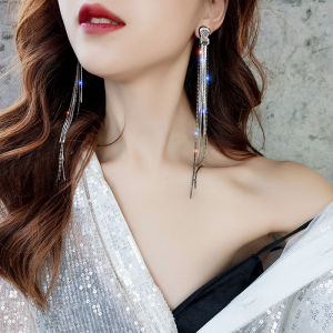 派对女王气质超长链条流苏耳环女韩国长款简约耳饰网红耳坠耳钉潮