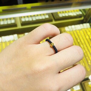 珠宝小金豆戒指黄金珠编绳转运珠戒指999金戒指情侣戒指