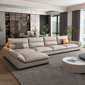 现代客厅科技布艺沙发北欧大小户型创意贵妃转角组合乳胶沙发简约
