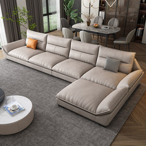 意式现代简约客厅科技布沙发大小户型创意贵妃转角组合乳胶沙发