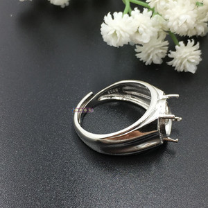 戒指空托925银戒托空拖 男开口 椭圆9*11银托配件加工定制镶嵌