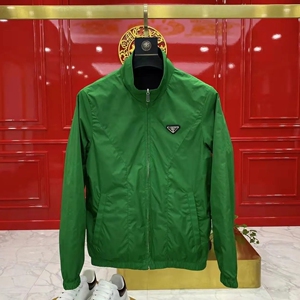绿外套春秋男士两面穿外套立领拉链款修身休闲夹克外衣轻奢爆款潮