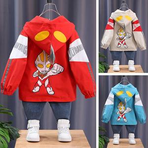 奥特曼衣服男童外套春秋装2021年新款小童炸街儿童夹克春款帅气潮