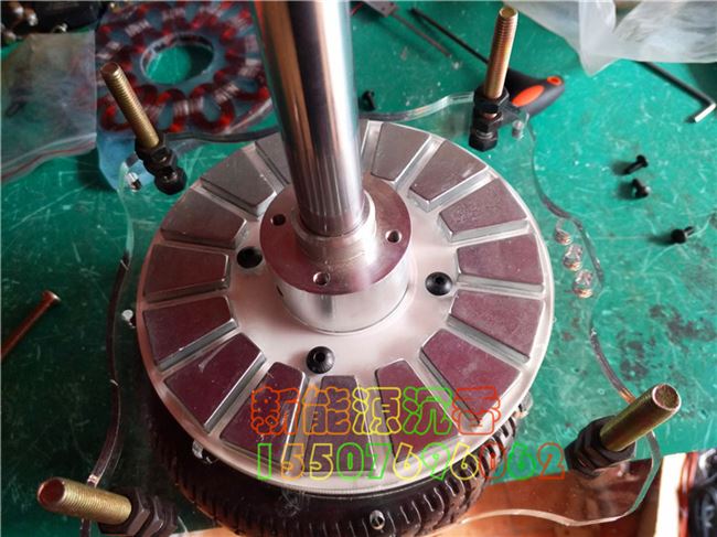 高配大功率diy盘式永磁无铁心发电机 低速无刷 风力自由能探索