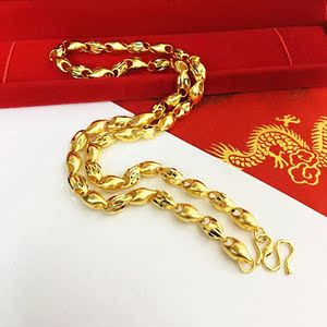 黄金项链男士粗款麦子米花8瓜子链999足金项链周大福周大生周六福