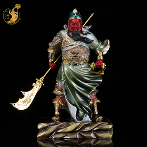 关二爷神像黄铜横刀关公武财神关圣帝君佛像家用客厅开业供奉摆件