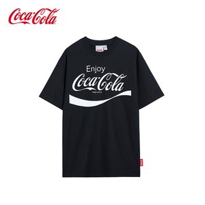可口可乐官方短袖t恤男2021夏季新款经典logo宽松纯棉夏装上衣潮t