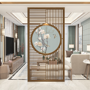 00尚品名轩家居屏风淘宝新中式实木屏风隔断卧室客厅入户玄关遮挡