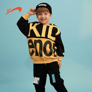 贵人鸟童装男童卫衣儿童春秋长袖t恤白色打底衫 2021秋装新款洋气