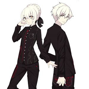 漫趣fate周边黑saber动漫衣服男女二次元长袖衬衫裤子秋季fgo套装