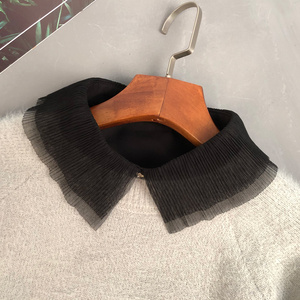 假领子 女衬衫装饰领韩版百搭风琴褶雪纺女翻领无袖短款假衣领