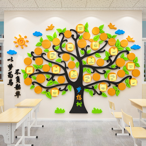 教室布置装饰文化墙贴大树许愿树心愿墙幼儿园班级背景墙面装饰画