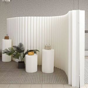 纸屏风隔断折叠半圆办公室ins直播背景隔墙弧形现代简约客厅分隔