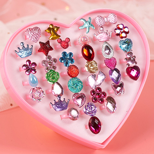 儿童爱心宝石玩具diy手工女孩水晶钻石饰品5女童3岁6孩子7的9串珠