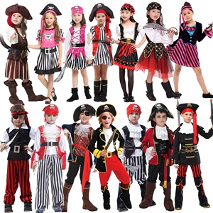 迪士尼万圣节儿童海盗男童女童小女服装男服装海盗船长表演服杰克