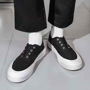 回力无鞋带帆布鞋男一脚蹬日系老北京夏季透气薄款休闲懒人鞋2021