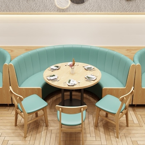 定制饭店弧形半圆卡座沙发转角l u型酒吧酒店ktv储物卡座桌椅组合