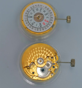 手表机芯配件 杭州2350机芯 国产机芯 金色雕花 双历 原装全新