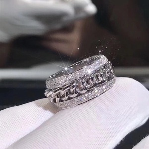 piaget/伯爵戒指18k玫瑰金链条镶钻满钻经典男女情侣钻戒婚戒