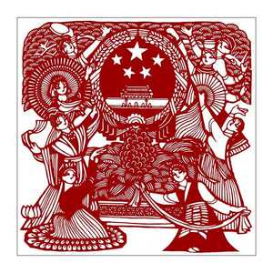 剪纸图样图案模板z01中国梦黑白打印高清纯手工刻纸素材中国风